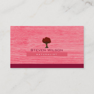 Tarjeta De Visita Elegante paisaje de jardín de madera rosa de árbol
