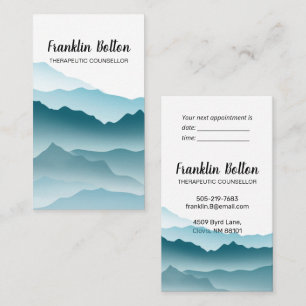 Tarjeta De Visita Elegante paisaje montañoso azul