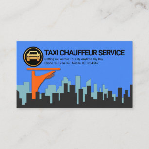 Tarjeta De Visita Elegante paisaje urbano Taxi Chauffeur Transporte