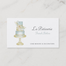 Tarjeta De Visita Elegante panadería Boda Floral Azul