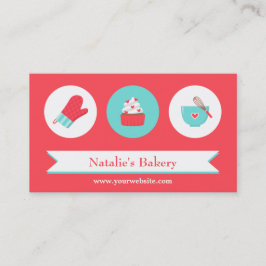 Tarjeta De Visita Elegante Panadería de Cupcakes Café Moderno Turque