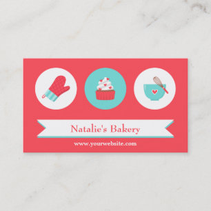 Tarjeta De Visita Elegante Panadería de Cupcakes Café Moderno Turque