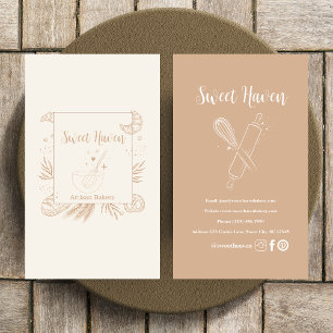 Tarjeta De Visita Elegante panadería Utensil de cocina Minimalista R
