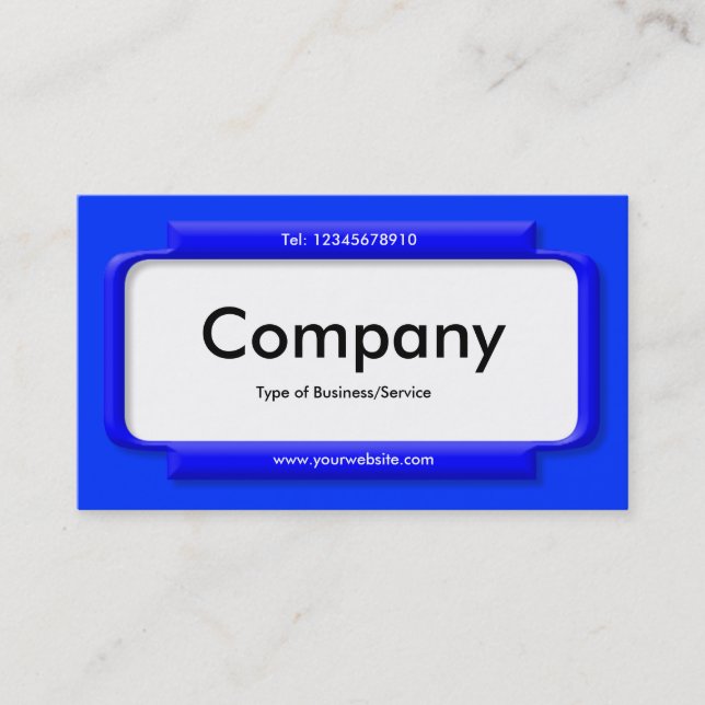 Tarjeta De Visita Elegante panel azul - azul (0033FF) (Anverso)