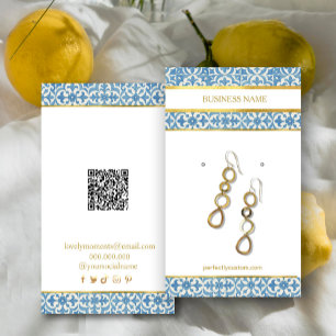 Tarjeta De Visita Elegante pantalla de advenimiento azul mediterráne
