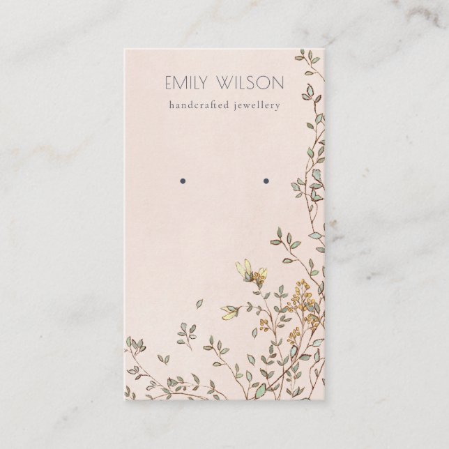 Tarjeta De Visita Elegante pantalla de auriculares Dusky Floral Rubo (Anverso)