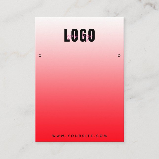 Tarjeta De Visita Elegante Pantalla De Joyas De Ombre Rojo Y Rosa (Anverso)