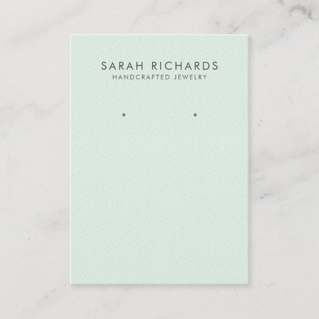 Tarjeta De Visita Elegante Pantalla De Joyas Verdes Pastel Mint (Anverso)