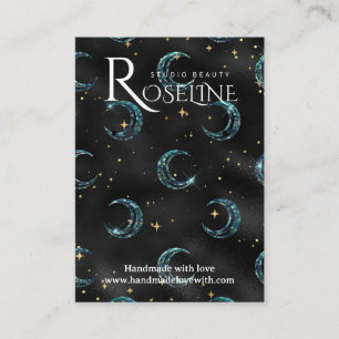 Tarjeta De Visita Elegante pantalla de joyería de luna de sol negro 
