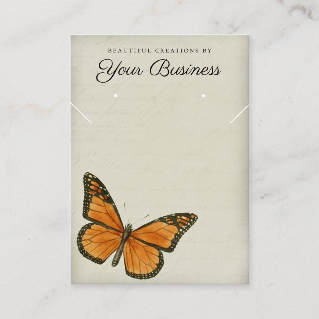 Tarjeta De Visita Elegante pantalla de rodaje de joyas de mariposa v (Anverso)