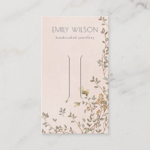Tarjeta De Visita Elegante pantalla Dusky Floral Vine Rubor Clip de 