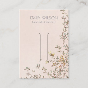 Tarjeta De Visita Elegante pantalla Dusky Floral Vine Rubor Clip de