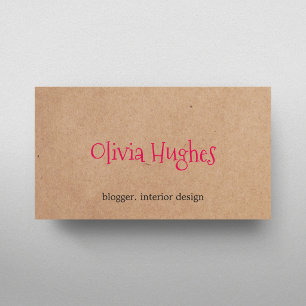 Tarjeta De Visita Elegante papel kraft genial Diseñador de interiore