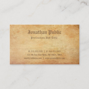 Tarjeta De Visita Elegante Papel Nostálgico Viejo Lujo Profesional