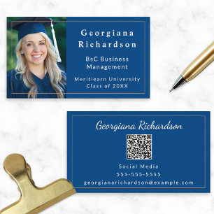 Tarjeta de visita elegante para graduados en negoc
