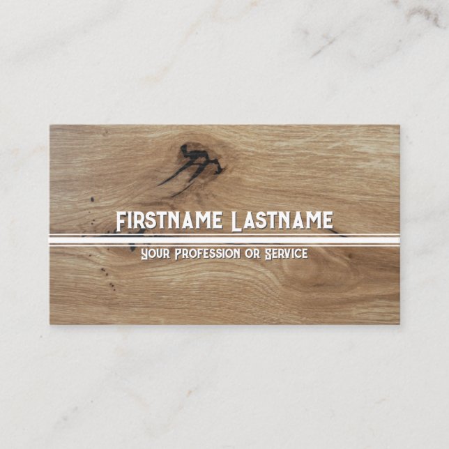 Tarjeta De Visita Elegante parqué de madera de estilo blanco (Anverso)