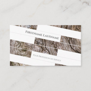 Tarjeta De Visita Elegante parqué minimalista de madera blanca