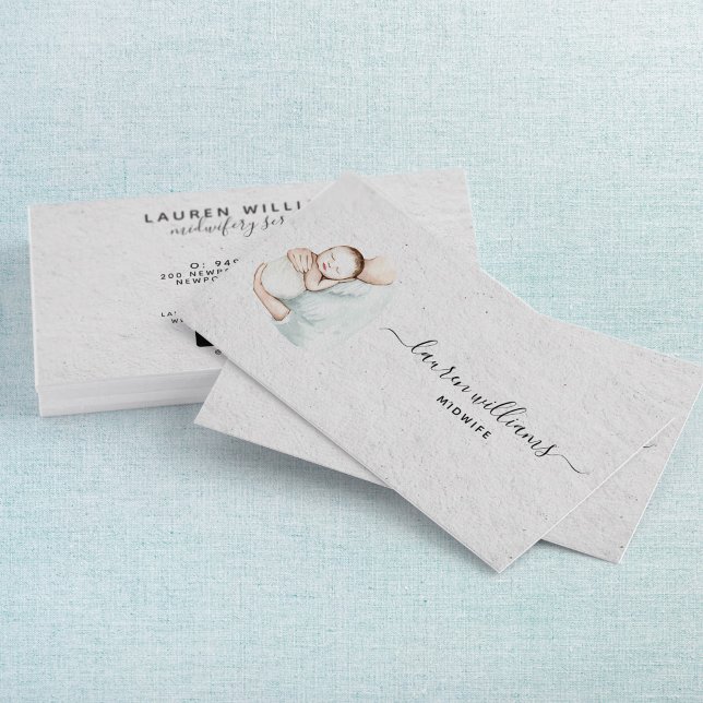 Tarjeta De Visita Elegante partera Doula Embarazo de Maternidad Simp (Subido por el creador)