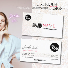 Tarjeta De Visita Elegante Pastel blanco Morado Glitter Stars agrega