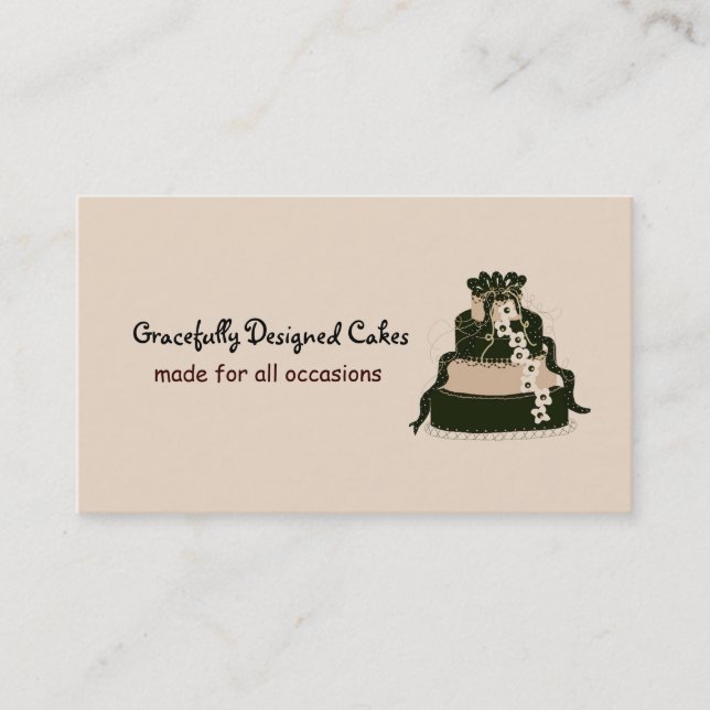 Tarjeta De Visita Elegante pastel de diseño de chocolate (Anverso)