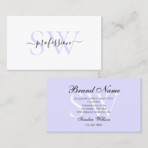 Tarjeta De Visita Elegante pastel de luz blanca azul bebé con inici