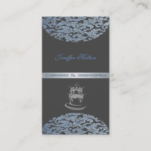 Tarjeta De Visita Elegante pastel de moda y repostería adamascada