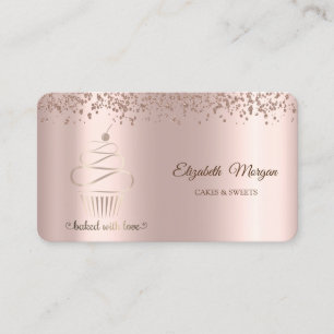 Tarjeta De Visita Elegante pastel de oro Rosa, dulces
