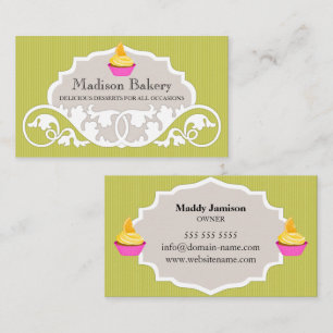 Tarjeta De Visita Elegante Pastel De Panadería Decoración De Bañera