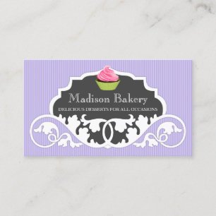 Tarjeta De Visita Elegante Pastel De Panadería Decoración De Bañera