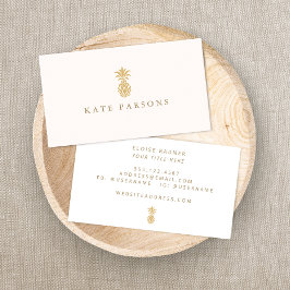 Tarjeta De Visita Elegante Pastel de piña dorada
