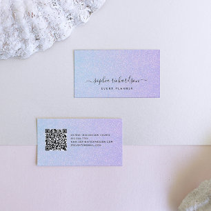 Tarjeta De Visita Elegante Pastel Dreamy con código QR