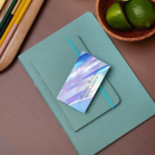 Tarjeta De Visita Elegante Pastel Elegante Brillante Holográfico