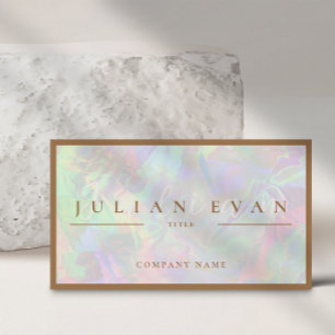 Tarjeta De Visita Elegante Pastel Holográfico Aura Belleza