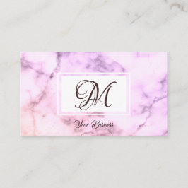 Tarjeta De Visita Elegante Pastel Mármol Purple Estilo Monograma