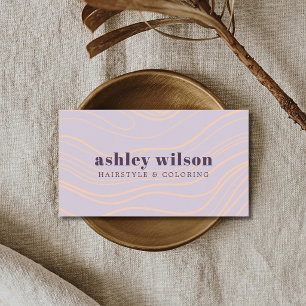 Tarjeta De Visita Elegante Pastel Purple Bold Salón de Belleza