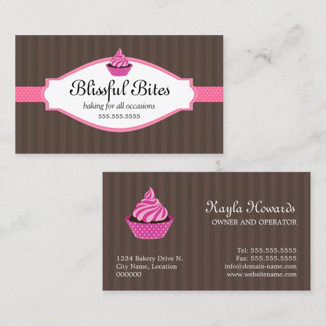 Tarjeta De Visita Elegante pastelería (Anverso / Reverso)