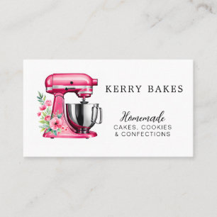 Tarjeta De Visita elegante Pastelería & Confitería de acuarela rosa 