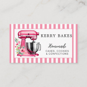 Tarjeta De Visita elegante Pastelería & Confitería de acuarela rosa 