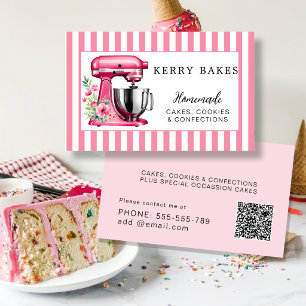 Tarjeta De Visita elegante Pastelería & Confitería de acuarela Rosa