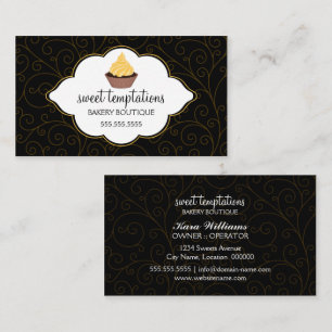 Tarjeta De Visita Elegante Pastelería Cupcake