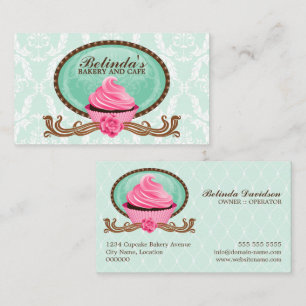 Tarjeta De Visita Elegante pastelería Damask