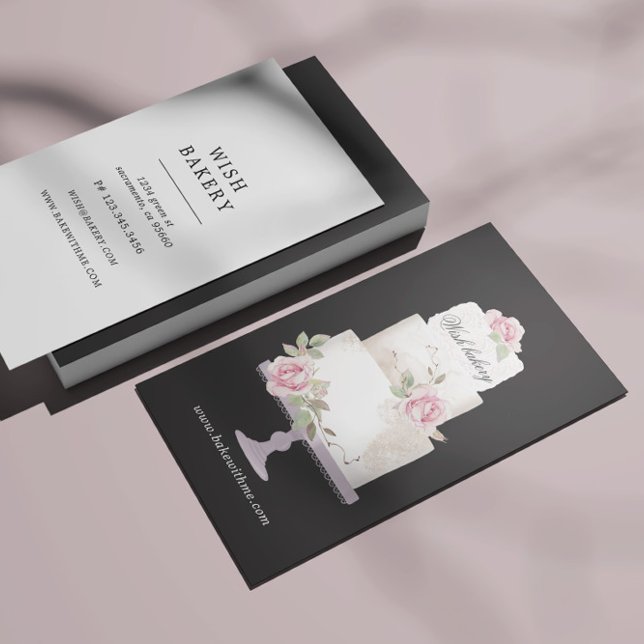 Tarjeta De Visita Elegante pastelería de tres niveles vertical (Subido por el creador)