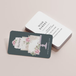 Tarjeta De Visita Elegante pastelería de tres niveles vertical