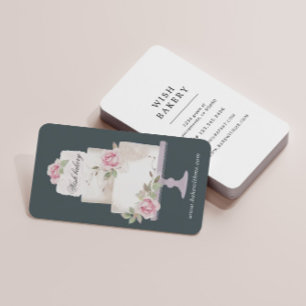 Tarjeta De Visita Elegante pastelería de tres niveles vertical