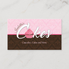Tarjeta De Visita Elegante pastelería rosa y pastelería