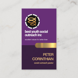 Tarjeta De Visita Elegante Pastor Religioso Ichthus Peces