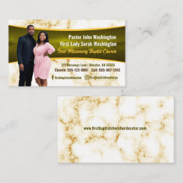Tarjeta De Visita Elegante Pastor y Primera Dama de la Iglesia de la