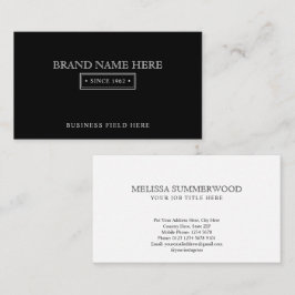 Tarjeta De Visita Elegante patrimonio Minimalista clásico negro y bl