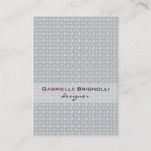 Tarjeta De Visita Elegante patrón de diamantes blancos sin soldadura