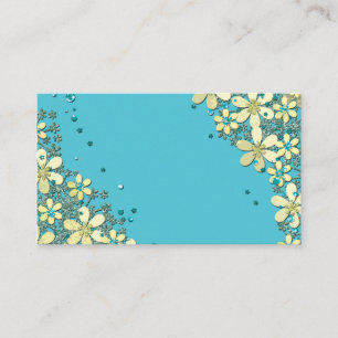 Tarjeta De Visita Elegante, patrón de flores, flores amarillas